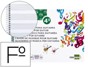 BLOC MUSICA LIDERPAPEL PARA GUITARRA HEXAGRAMA 3 MM. CUARTO 20 HOJAS 100G/M2
