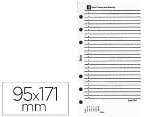 RECAMBIO AGENDA ANILLAS MIQUELRIUS 95X171 MM INTEGRAL UNO DIA PAGINA