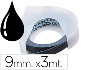 CINTA DYMO 9MM X 3MT NEGRA -TRADICIONAL