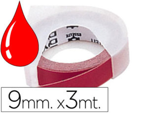 CINTA DYMO 9MM X 3MT ROJA -TRADICIONAL