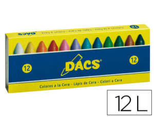 LAPICES CERA DACS CAJA DE 12 COLORES