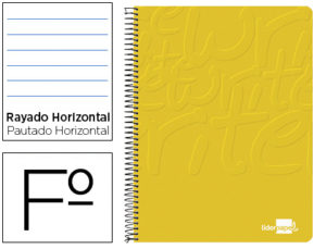 CUADERNO ESPIRAL LIDERPAPEL FOLIO WRITE TAPA BLANDA 80H 60GR HORIZONTAL CON MARGEN COLOR AMARILLO