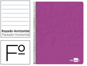 CUADERNO ESPIRAL LIDERPAPEL FOLIO WRITE TAPA BLANDA 80H 60GR HORIZONTAL CON MARGEN COLOR ROSA