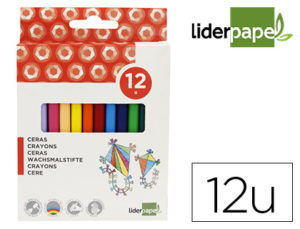 LAPICES CERA LIDERPAPEL CAJA DE 12 COLORES