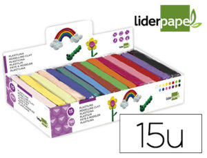 PLASTILINA LIDERPAPEL EN BARRAS DE 150 GRAMOS – CAJA DE 15 UNIDADES COLORES SURTIDOS