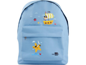 CARTERA ESCOLAR LIDERPAPEL MOCHILA PIRATAS COLOR CELESTE 380X280X120MM