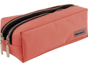 BOLSO ESCOLAR LIDERPAPEL PORTATODO RECTANGULAR 2 BOLSILLOS CORAL 185X55X70 MM