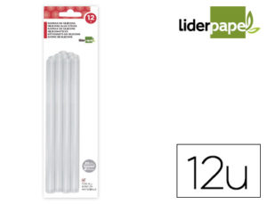 BARRAS TERMOFUSIBLE LIDERPAPEL 7 MM DE DIAMETRO X 200 MM DE ALTO BLISTER DE 12 UNIDADES