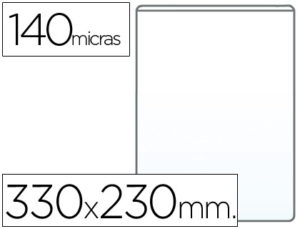 FUNDA PORTADOCUMENTO Q-CONNECT FOLIO 140 MICRAS PVC TRANSPARENTE 230X330MM