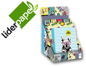 CARPETA LIDERPAPEL 4 ANILLAS 40 MM FORRADA FOLIO FANTASIA 2019 EXPOSITOR DE 10 UNIDADES SURTIDAS