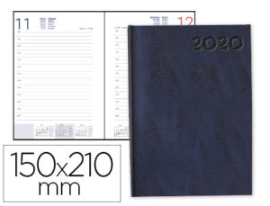 AGENDA ENCUADERNADA LIDERPAPEL CORFU 15X21 CM 2020 DIA PAGINA COLOR AZUL PAPEL 60 GR