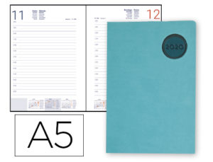 AGENDA ENCUADERNADA LIDERPAPEL KILKIS 15X21 CM 2020 DIA PAGINA COLOR TURQUESA PAPEL 70 GR