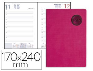 AGENDA ENCUADERNADA LIDERPAPEL KILKIS 17X24 CM 2020 DIA PAGINA COLOR ROSA PAPEL 70 GR