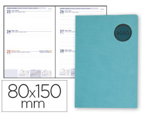 AGENDA ENCUADERNADA LIDERPAPEL KILKIS 8X15 CM 2020 SEMANA VISTA COLOR TURQUESA PAPEL 70 GR