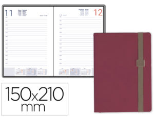 AGENDA ENCUADERNADA LIDERPAPEL LARISIS 15X21 CM 2020 DIA PAGINA COLOR BURDEOS PAPEL 70 GR