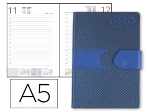 AGENDA ENCUADERNADA LIDERPAPEL LIDHOR 15X21 CM 2020 DIA PAGINA COLOR AZUL PAPEL 70 GR