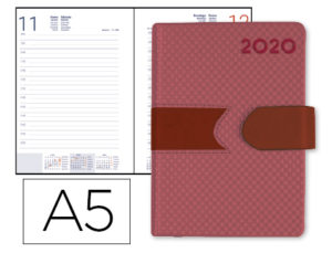 AGENDA ENCUADERNADA LIDERPAPEL LIDHOR 15X21 CM 2020 DIA PAGINA COLOR ROJA PAPEL 70 GR