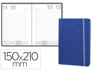 AGENDA ENCUADERNADA LIDERPAPEL ESPARTA 15X21 CM 2020 DIA PAGINA CON GOMILLA COLOR AZUL PAPEL 70 GR
