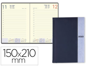 AGENDA ENCUADERNADA LIDERPAPEL CHATZI 15X21 CM 2020 DIA PAGINA COLOR AZUL PAPEL 70 GR