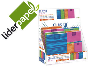 AGENDA ESPIRAL LIDERPAPEL CLASSIC 2020 PORTADA POLIPROPILENO EXPOSITOR DE 15 UNIDADES TAMAÑO A4 A5 A6