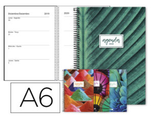 AGENDA ESPIRAL LIDERPAPEL PERISSA A6 2020 SEMANA VISTA PAPEL 80 GR