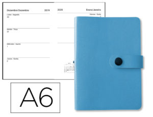 AGENDA ENCUADERNADA LIDERPAPEL DOKOS A6 2020 SEMANA VISTA COLOR AZUL PAPEL 70 GR