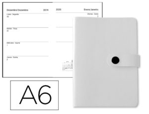 AGENDA ENCUADERNADA LIDERPAPEL DOKOS A6 2020 SEMANA VISTA COLOR BLANCO PAPEL 70 GR