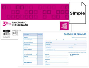 TALONARIO LIDERPAPEL INQUILI- NATO TRES DEL FOLIO 107 -CON CONDICIONES