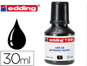 TINTA ROTULADOR EDDING T-25 NEGRO -FRASCO DE 30 ML