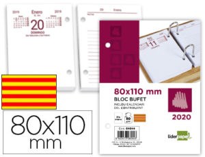 BLOC BUFETE LIDERPAPEL 80X110 MM 2020 PAPEL 80 GR TEXTO EN CATALAN