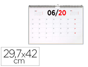 CALENDARIO PARED LIDERPAPEL 2020 42X29,7 CM PAPEL 70 GR