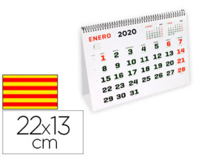 CALENDARIO ESPIRAL TRIANGULAR LIDERPAPEL 2020 22X13 CM PAPEL 120 GR TEXTO EN CATALAN