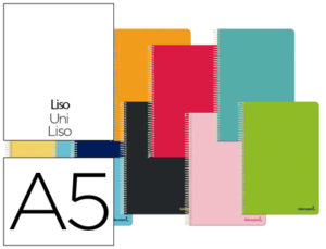 CUADERNO ESPIRAL LIDERPAPEL CUARTO SMART TAPA BLANDA 80H 60GR LISO SIN MARGEN COLORES SURTIDOS