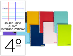 CUADERNO ESPIRAL LIDERPAPEL CUARTO SMART TAPA BLANDA 80H 60GR RAYADO MONTESSORI 3,5MM COLORES SURTIDOS
