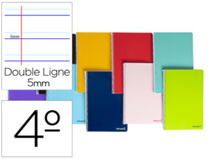 CUADERNO ESPIRAL LIDERPAPEL CUARTO SMART TAPA BLANDA 80H 60GR RAYADO MONTESSORI 5MM COLORES SURTIDOS