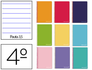 CUADERNO ESPIRAL LIDERPAPEL CUARTO WITTY TAPA DURA 80H 75GR PAUTA ANCHA 3,5MM CON MARGEN COLORES SURTIDOS