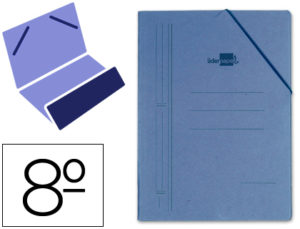 CARPETA LIDERPAPEL GOMAS OCTAVO BOLSA CARTON COMPACTO AZUL