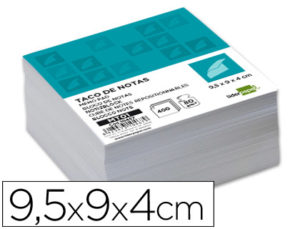 TACO LIDERPAPEL SIN ENCOLAR 95X90 X 40MM BLANCO 80GR