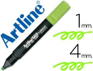 ROTULADOR ARTLINE FLUORESCENTE EK-660 VERDE -PUNTA BISELADA