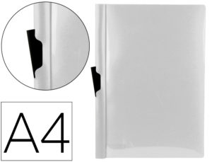 CARPETA LIDERPAPEL DOSSIER PINZA LATERAL POLIPROPILENO DIN A4 TRANSPARENTE 30 HOJAS PINZA DESLIZANTE