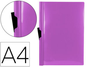 CARPETA LIDERPAPEL DOSSIER PINZA LATERAL POLIPROPILENO DIN A4 LAVANDA OPACO 30 HOJAS PINZA DESLIZANTE