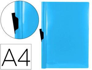 CARPETA LIDERPAPEL DOSSIER PINZA LATERAL POLIPROPILENO DIN A4 CELESTE OPACO 30 HOJAS PINZA DESLIZANTE