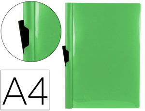 CARPETA LIDERPAPEL DOSSIER PINZA LATERAL POLIPROPILENO DIN A4 VERDE MANZANA OPACO 30 HOJAS PINZA DESLIZANTE