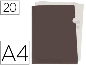 CARPETA LIDERPAPEL DOSSIER U ERO POLIPROPILENO DIN A4 NEGRO OPACO 20 HOJAS