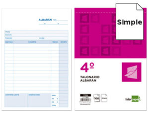 TALONARIO LIDERPAPEL ALBARAN CUARTO ORIGINAL T115