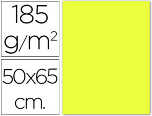 CARTULINA GUARRO AMARILLO LIMON 50X65 CM 185 GR