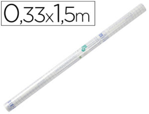 ROLLO PLASTICO ADHESIVO LIDERPAPEL 0.33X1.50 50 MC -FORRALIBROS REMOVIBLE