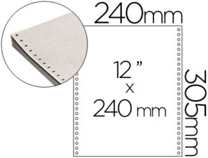 PAPEL CONTINUO 240X12 BLANCO -CAJA DE 2500 HOJAS