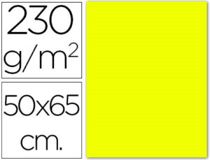 CARTULINA FLUORESCENTE AMARILLA 50X65 CM