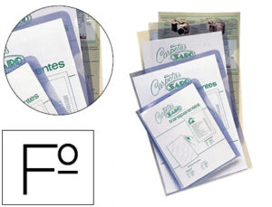 CARPETA DOSSIER UÑERO SARO PVC FOLIO 280 MC TRANSPARENTE